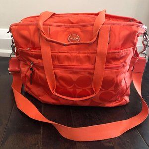 Coach Orange Diaper, Gym, Weekender, Beach Bag